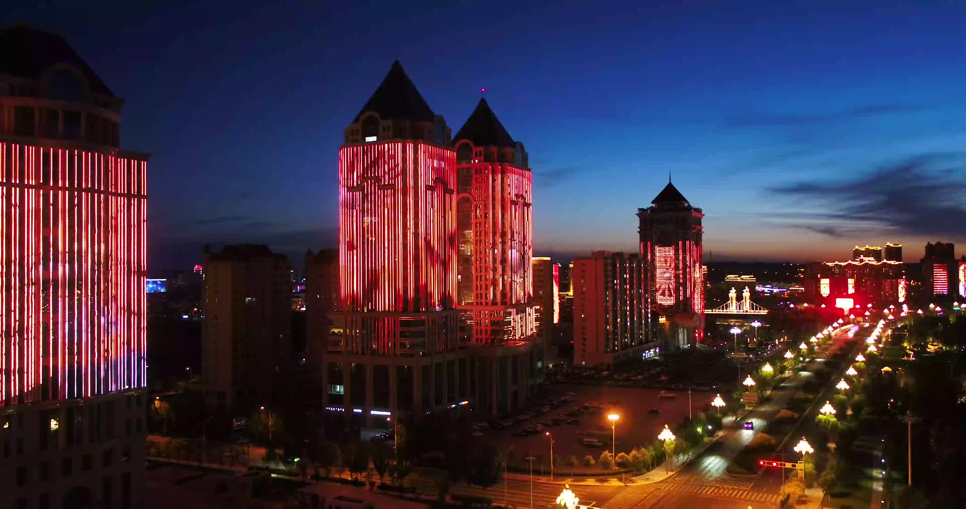 鄂尔多斯城市夜景视频的预览图