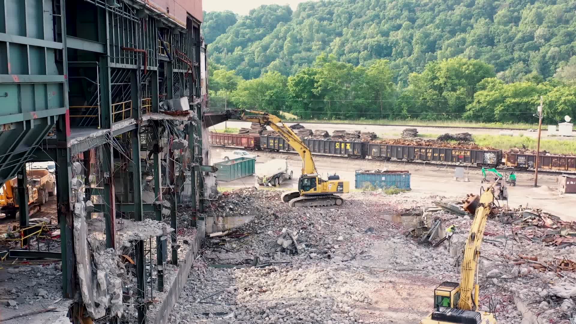 4k大楼拆除作业城市规划开发工业视频视频的预览图