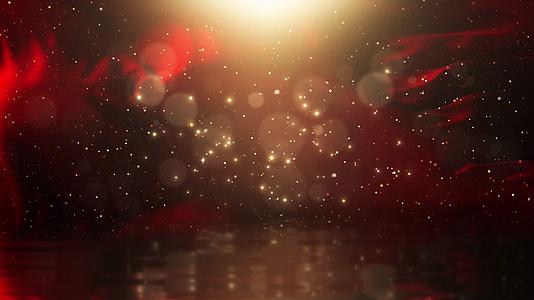 4K红绸金色主旋律光线抽象舞台空间粒子流体光斑炫光VJ夜店夜场舞美背景唯美歌唱晚ae模板视频的预览图