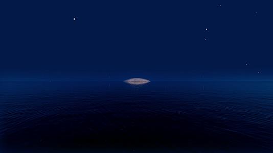 蓝色海面上升起圆圆的月亮视频的预览图