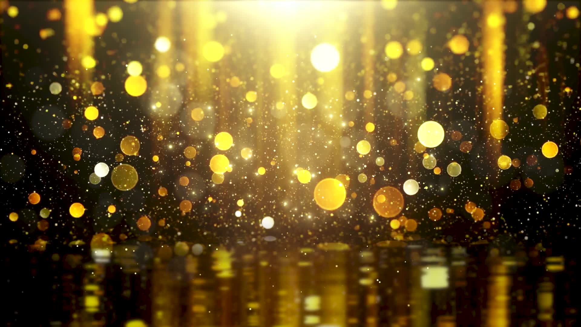 4K金色大粒子抽象舞台空间粒子流体光斑炫光VJ夜店夜场舞美背景唯美歌唱晚会发布会走秀m视频的预览图