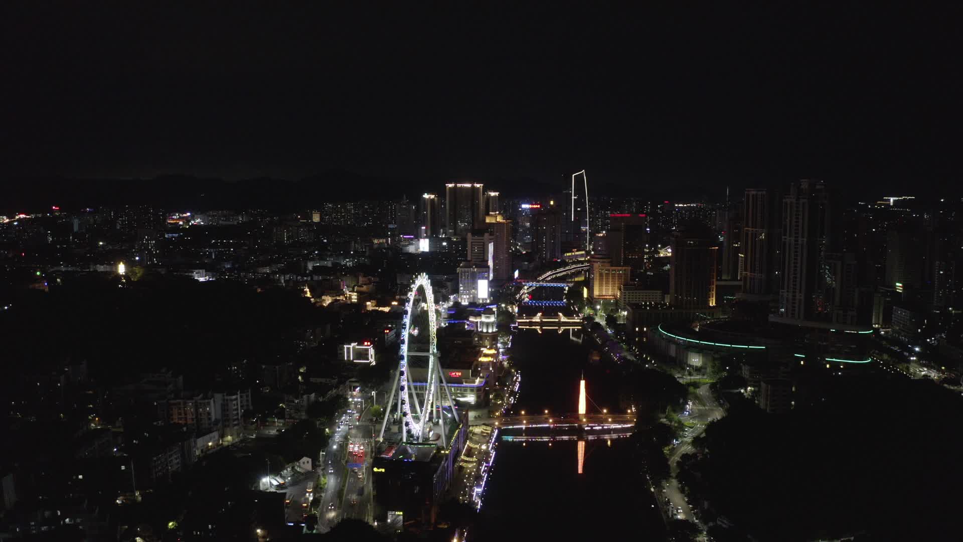 4K中山岐江河夜景视频的预览图