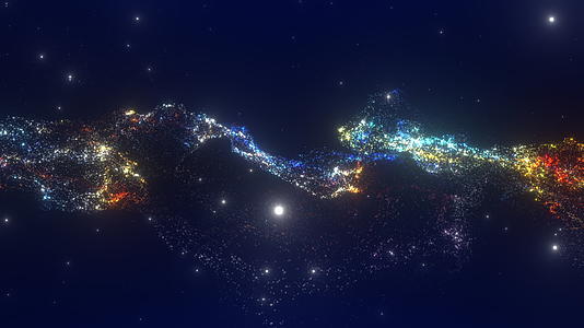 唯美绚丽七彩真三维粒子星空星云视频的预览图