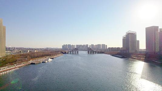天津滨海新区于家堡商业区航拍视频的预览图