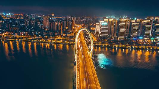 4k广西柳州白沙大桥航拍延时实拍视频的预览图