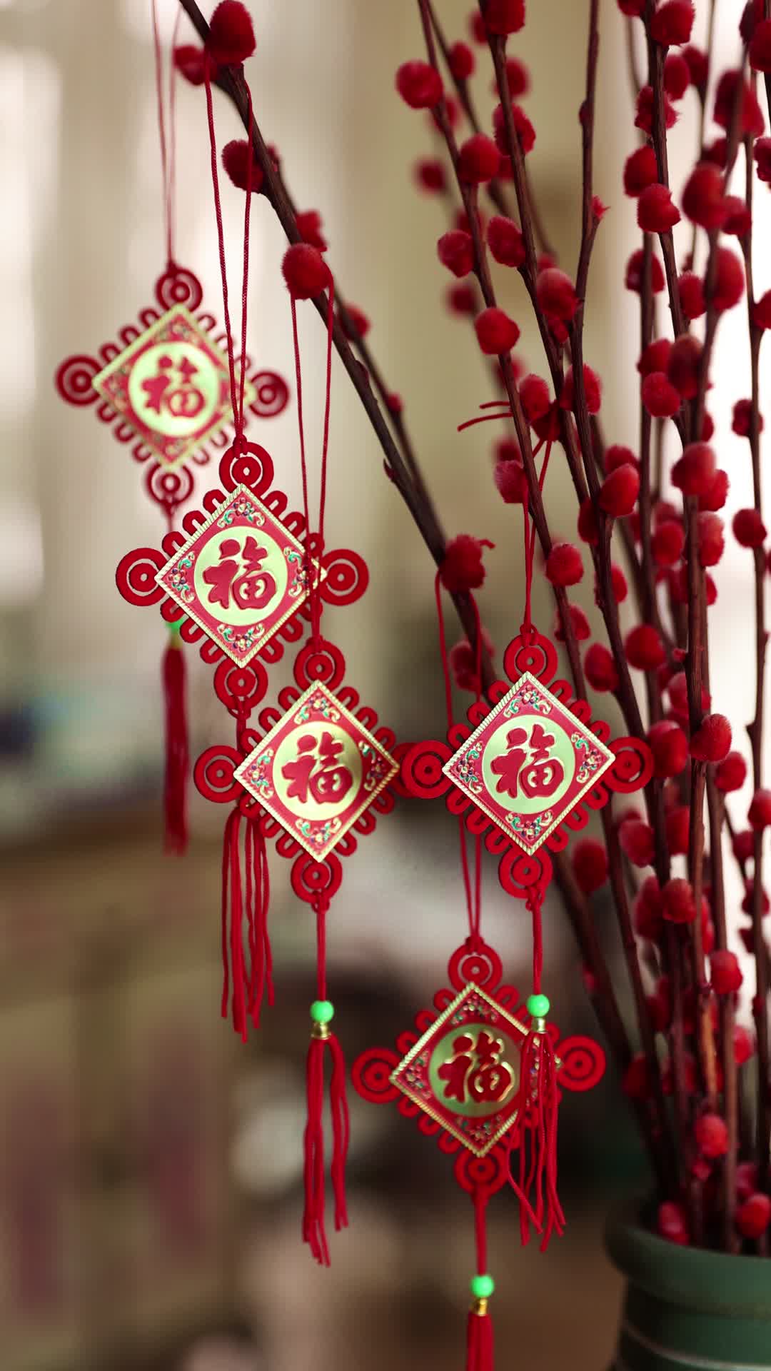 中国春节新年传统装饰物视频的预览图