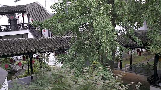 中国传统园林景观瓦视频的预览图