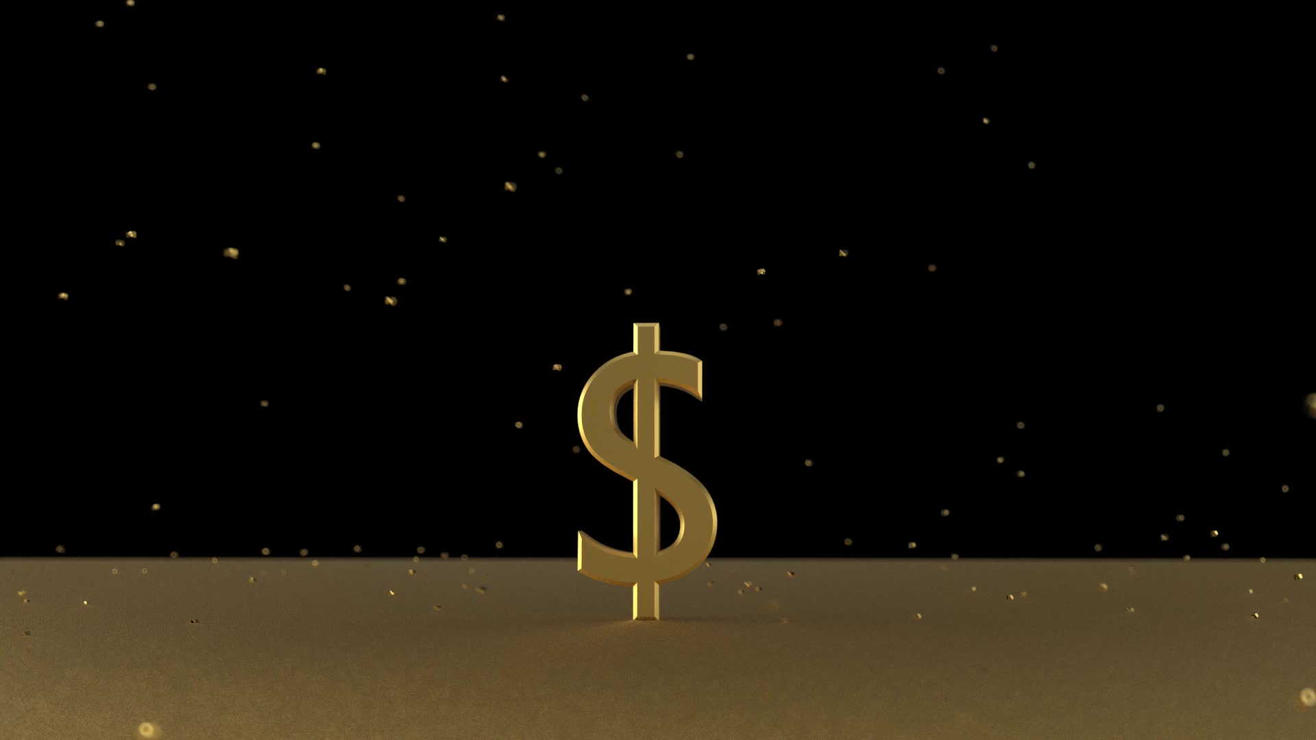 金块金色颗粒掉落金符号背景金融商业视频的预览图