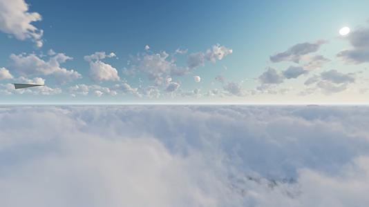 纸飞机在蓝天白云中飞行希望梦想未来青春视频的预览图
