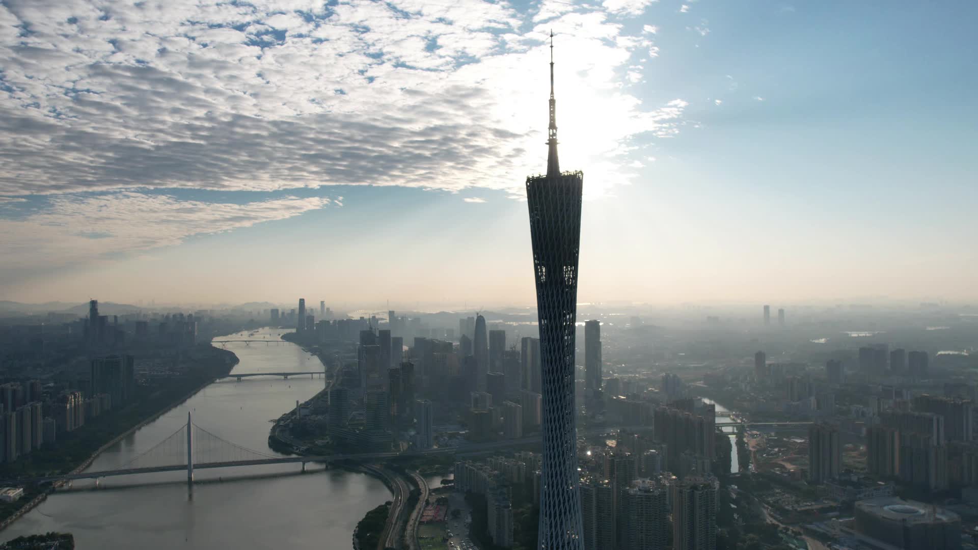 广州塔珠江新城延时镜头视频的预览图