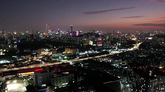 广州城市夜空珠江新城航拍延时镜头视频的预览图