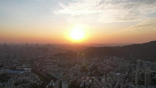 广州城市日落航拍延时镜头视频的预览图