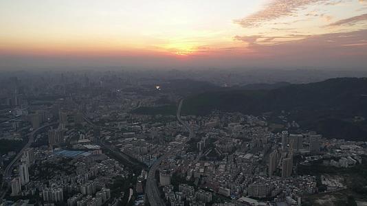 广州城市日落航拍延时镜头视频的预览图