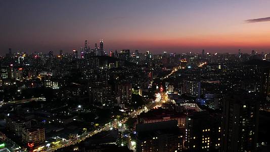 广州城市夜空航拍延时镜头视频的预览图