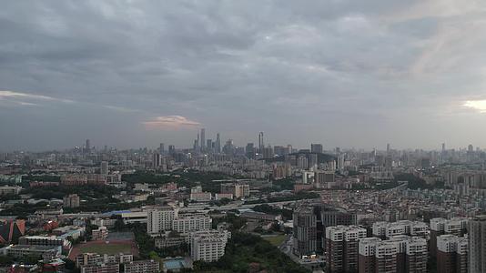 广州城市日落珠江新城航拍延时镜头视频的预览图