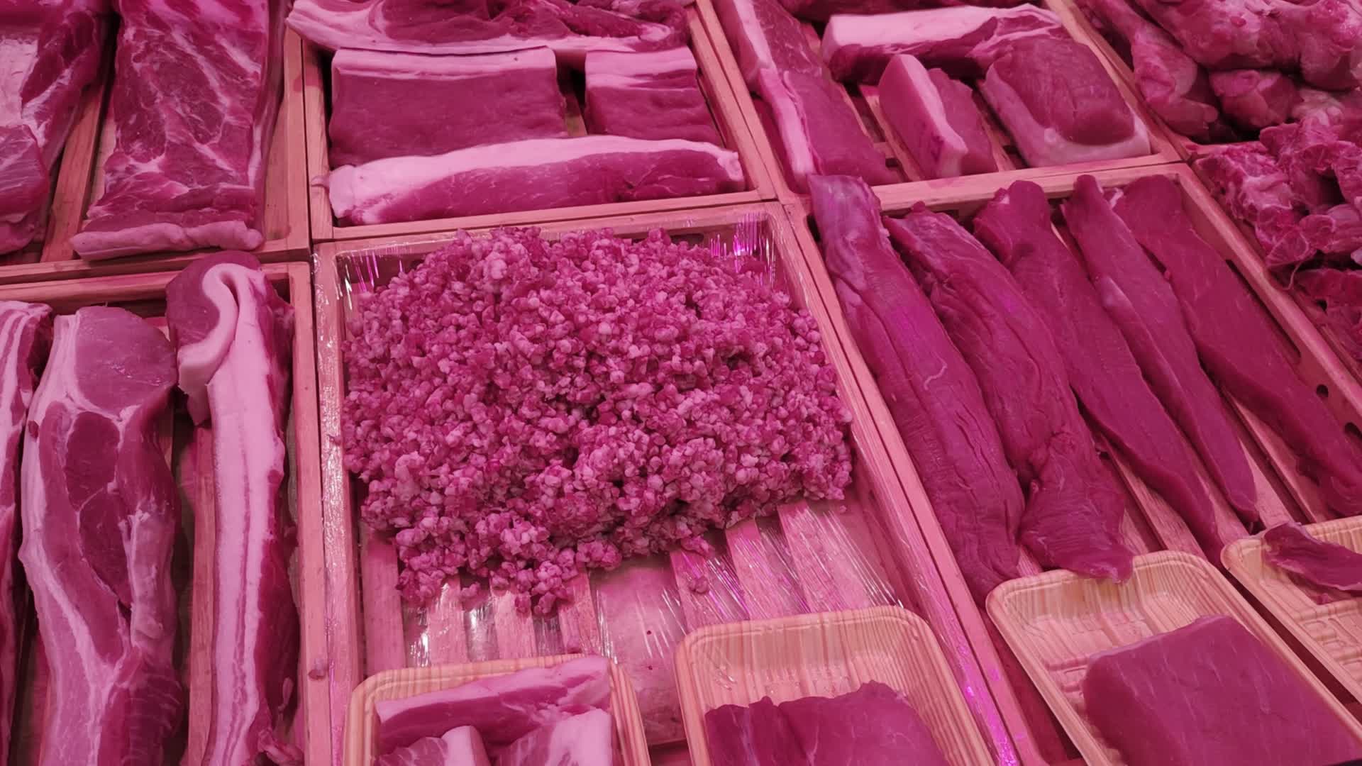 超市销售中的猪肉视频的预览图