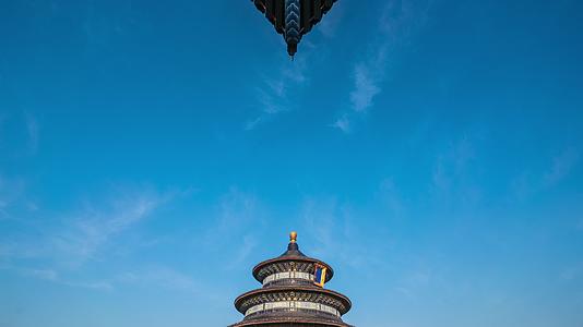 北京天坛公园延时摄影冬季云视频的预览图