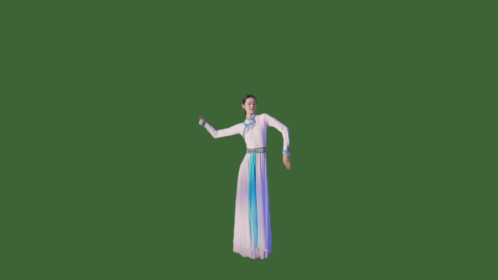 4k时尚女生跳舞绿幕透明通道抠像视频素视频的预览图