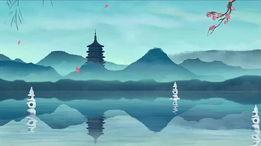唯美水墨西湖雷峰塔新白娘子传奇背景视频的预览图