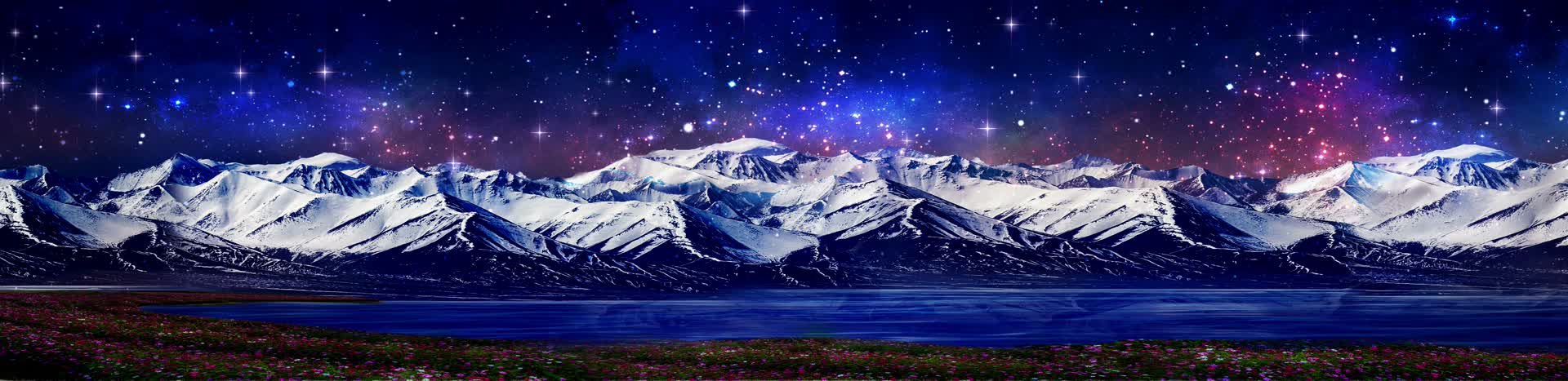 唯美西藏民歌雪山夜景视频的预览图