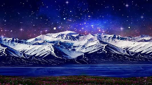 唯美西藏民歌雪山夜景视频的预览图