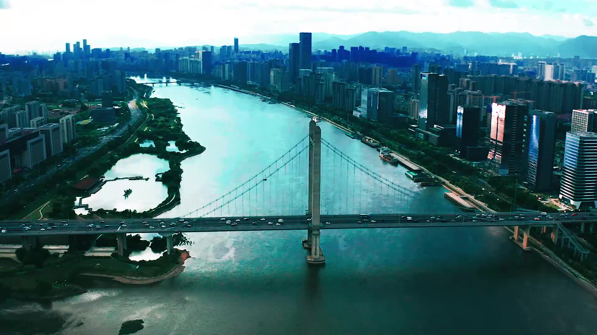 福州城市航拍五一广场鼓山大桥马尾视频的预览图
