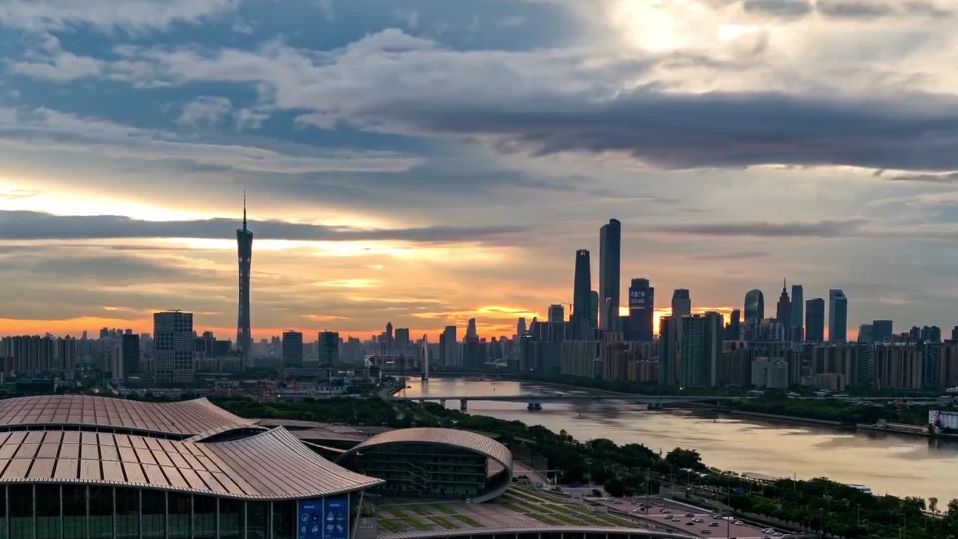 广州塔黄昏视频的预览图