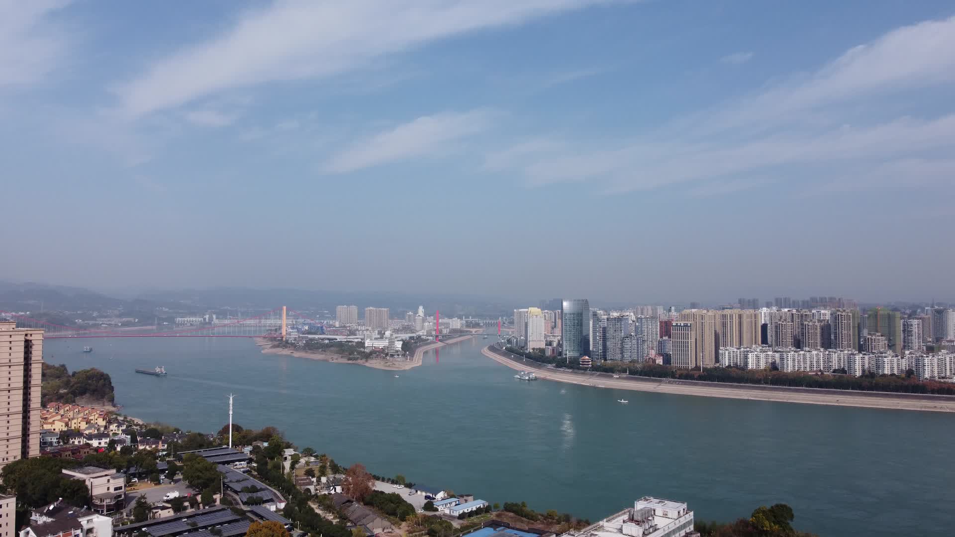 湖北宜昌市自然风景航拍视频的预览图