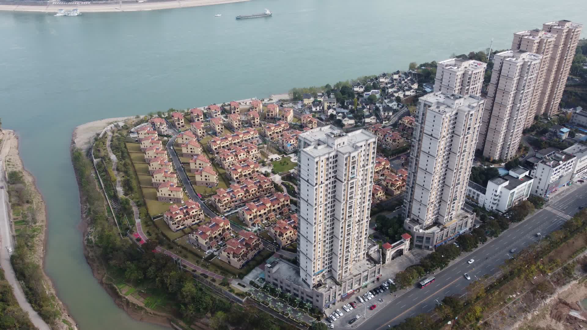 湖北宜昌市点军区居民区航拍视频的预览图