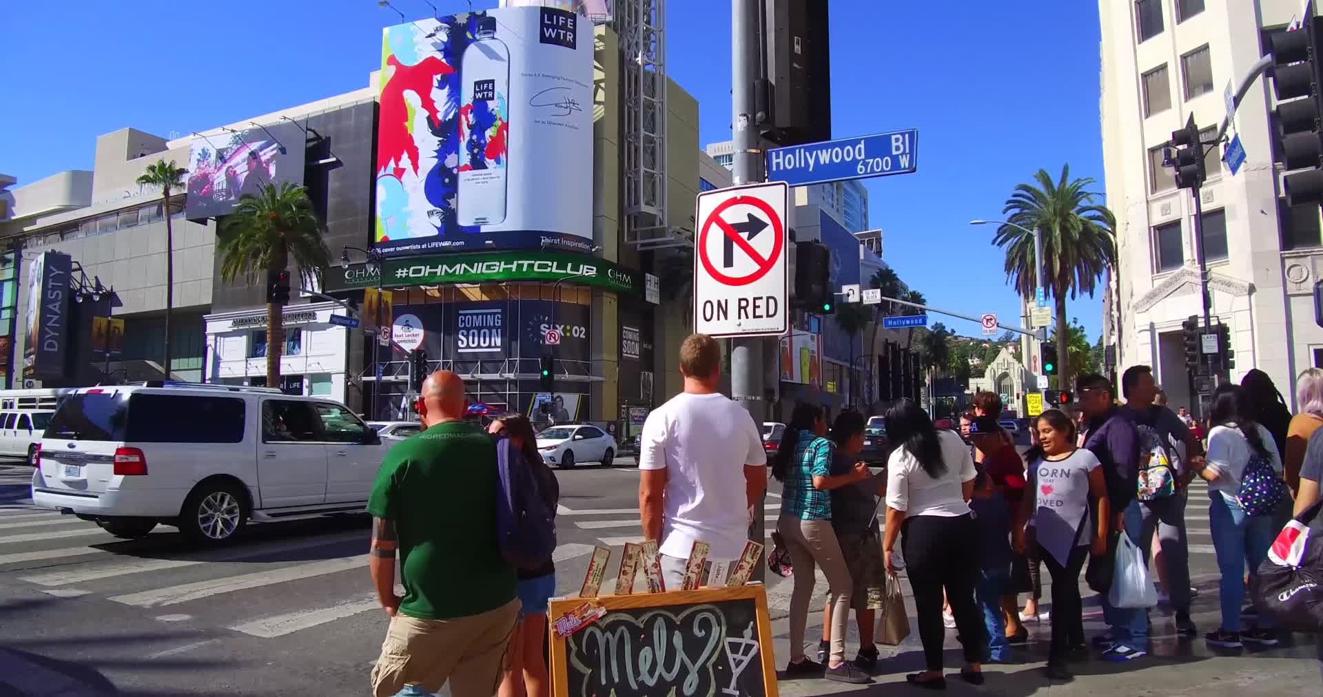 美国加州洛杉矶星光大道好莱坞实拍4K视频的预览图