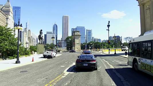 世界知名66号公路起点芝加哥市中心视频的预览图
