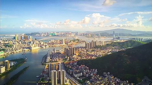 航拍珠海市唯美视频航拍城市风景视频的预览图