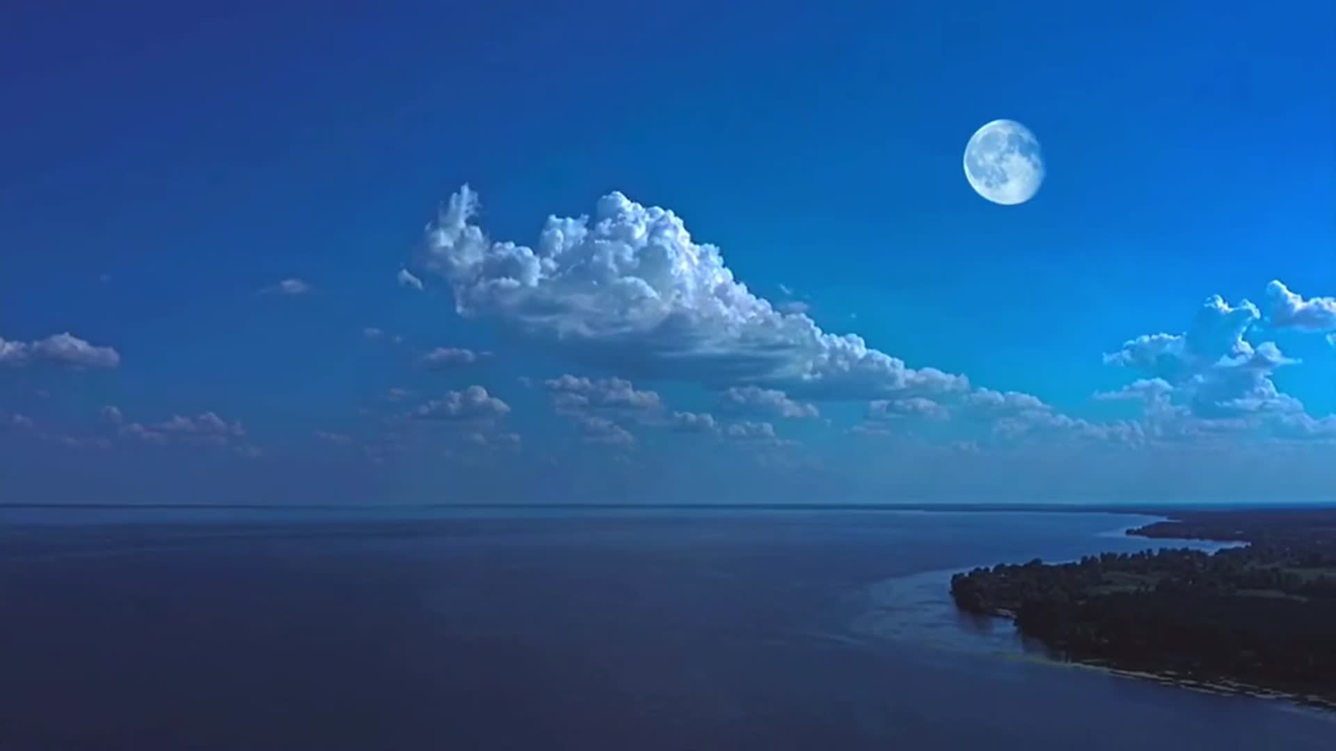 月亮唯美视频唯美唯美视频素材梦幻星空视频的预览图