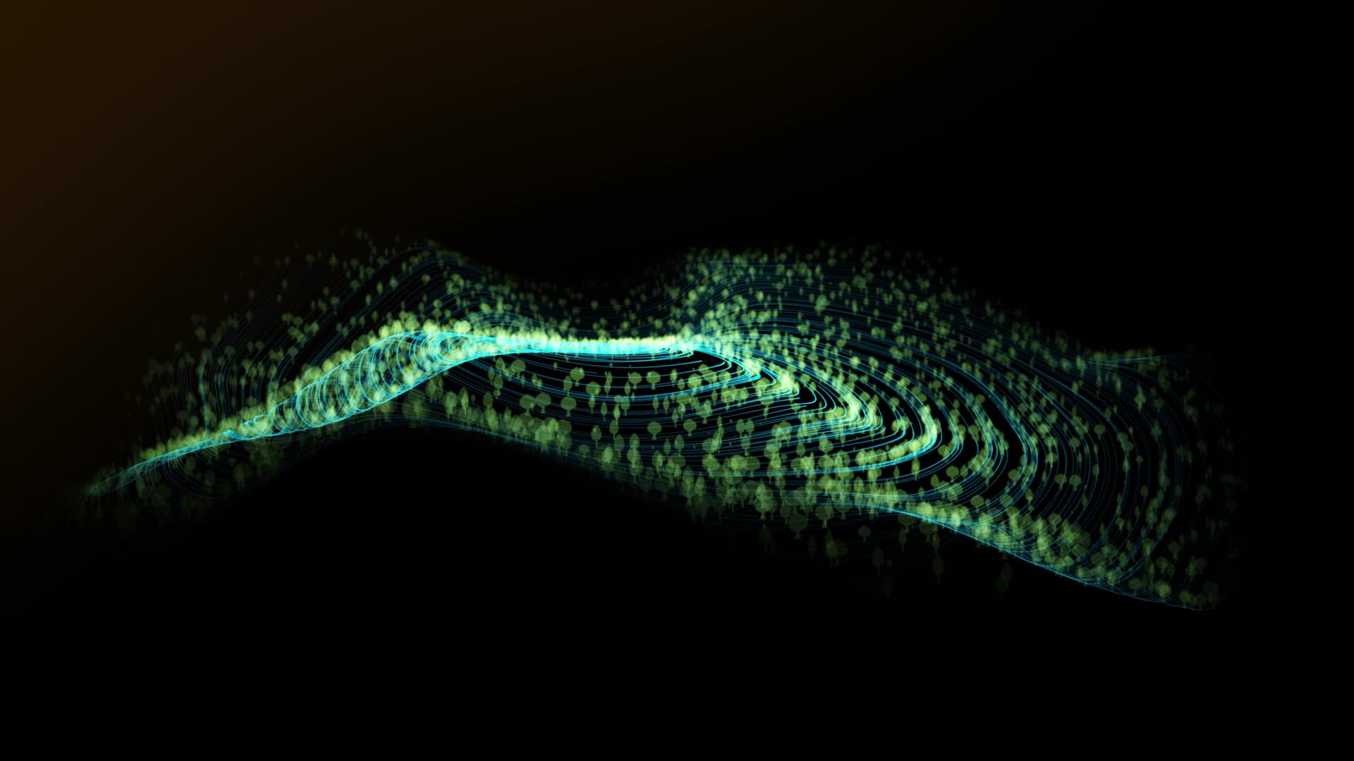 青山绿水螺旋粒子线条视频的预览图