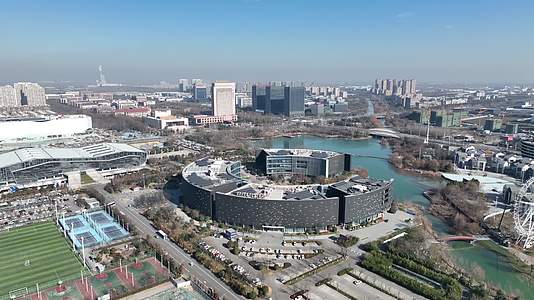 山东济宁高新区城市航拍视频的预览图