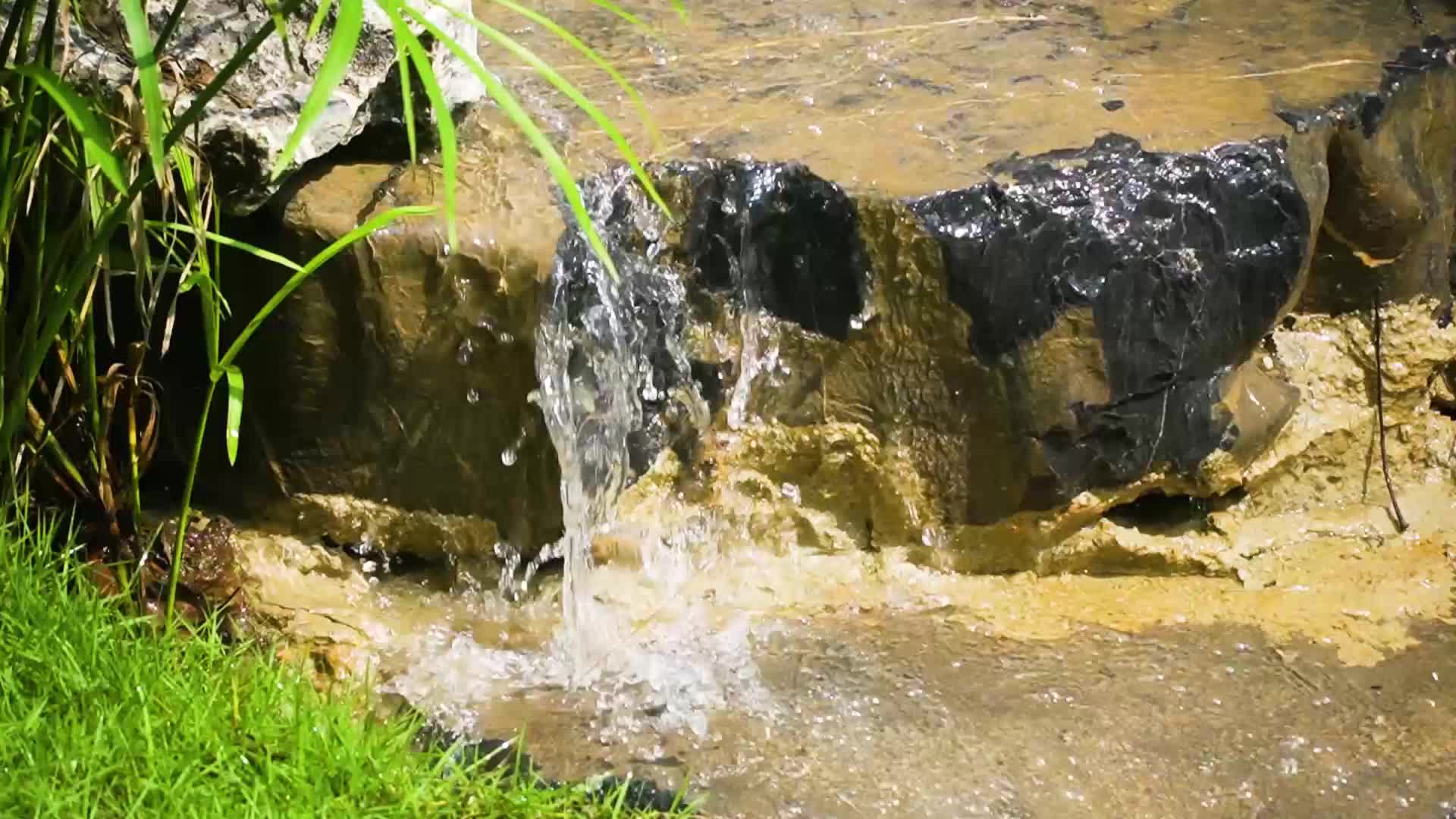 山间溪水潺潺流水视频的预览图