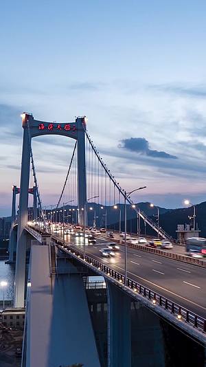 福建厦门海沧大桥交通延时摄影视频的预览图