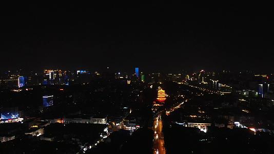 航拍湖北武汉武昌夜景黄鹤楼夜景视频的预览图