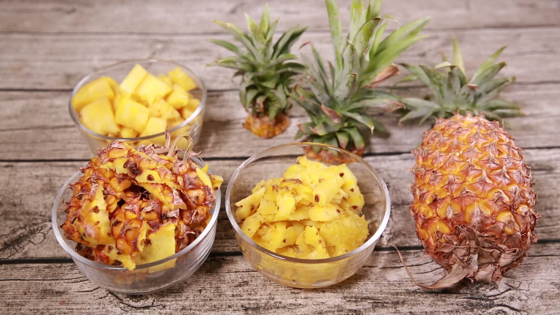 菠萝凤梨果肉食材视频的预览图
