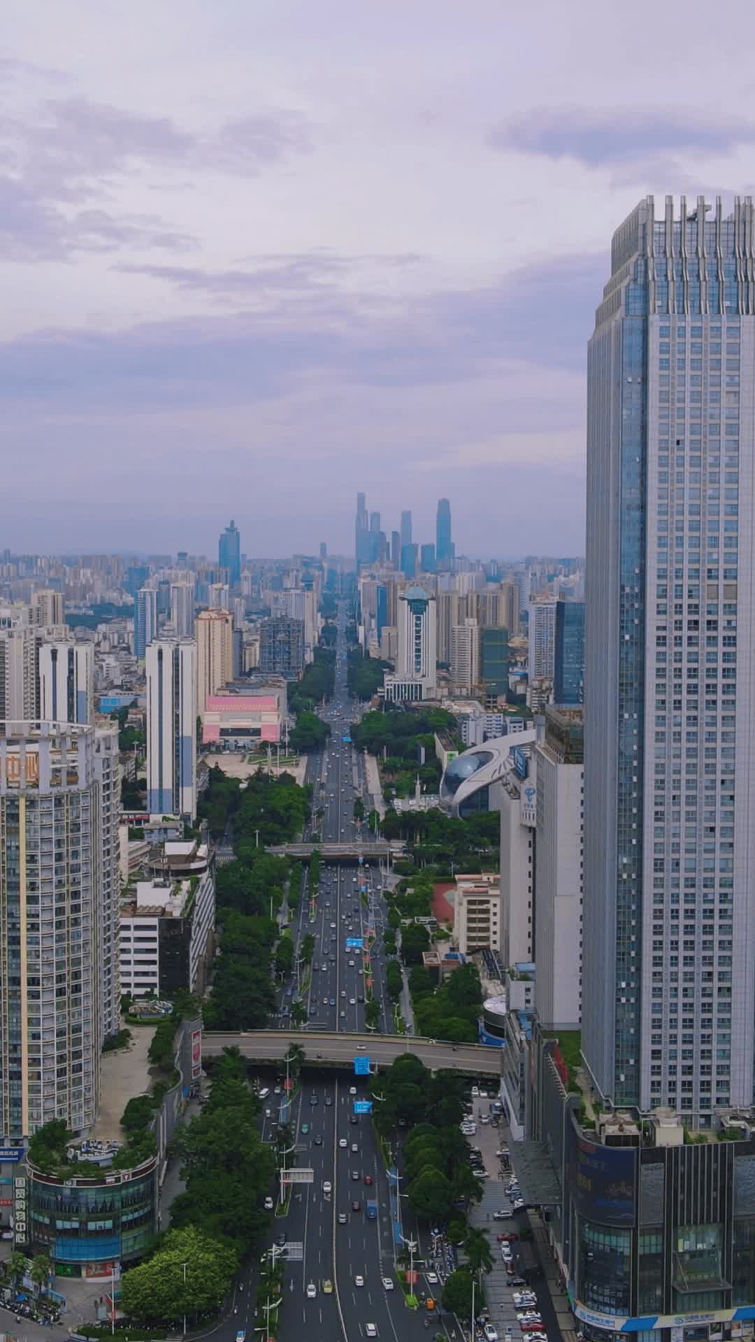 航拍广西南宁城市风光竖屏视频的预览图