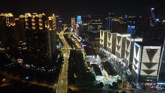 航拍湖北武汉城市夜景交通视频的预览图