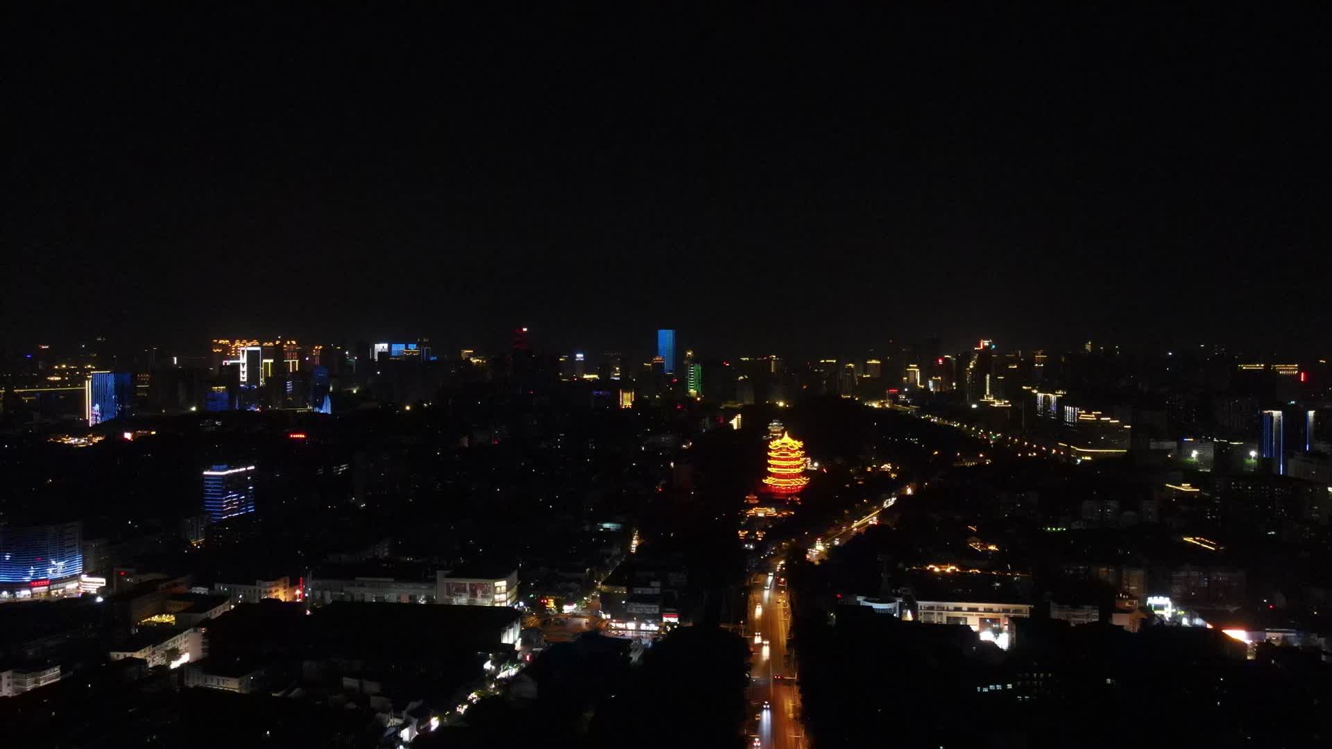 4K航拍湖北武汉武昌夜景视频的预览图