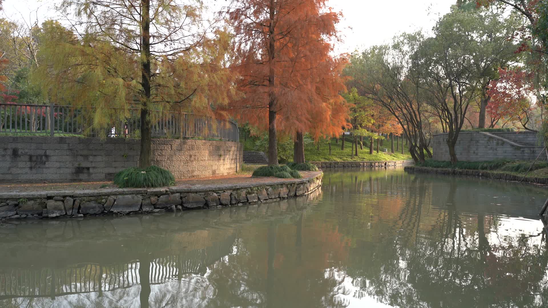 浙江杭州城西休闲公园风景4K视频视频的预览图