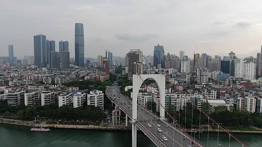 4K航拍广西柳州红光大桥莲塘路视频的预览图