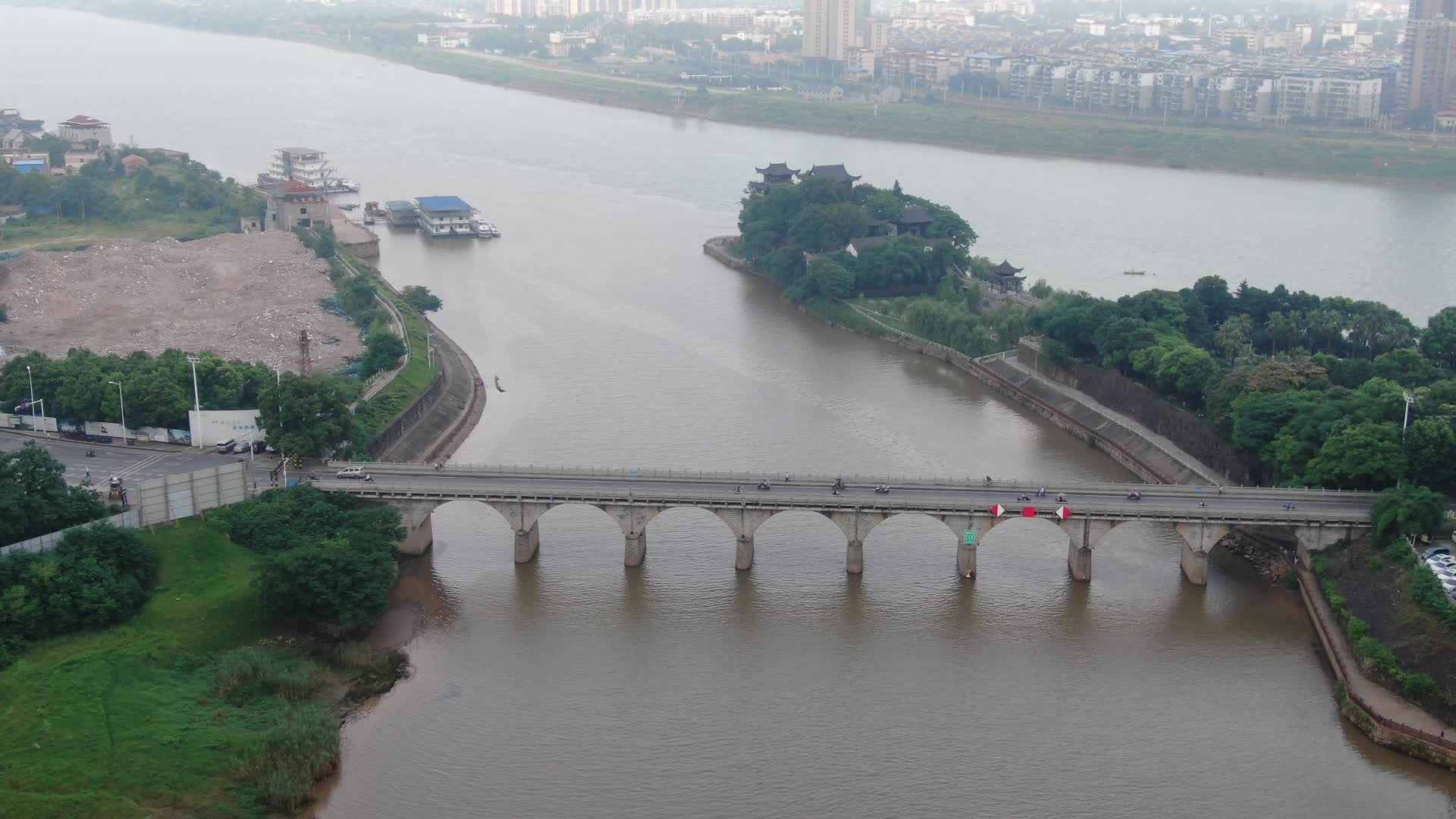 湖南衡阳蒸水大桥航拍视频的预览图
