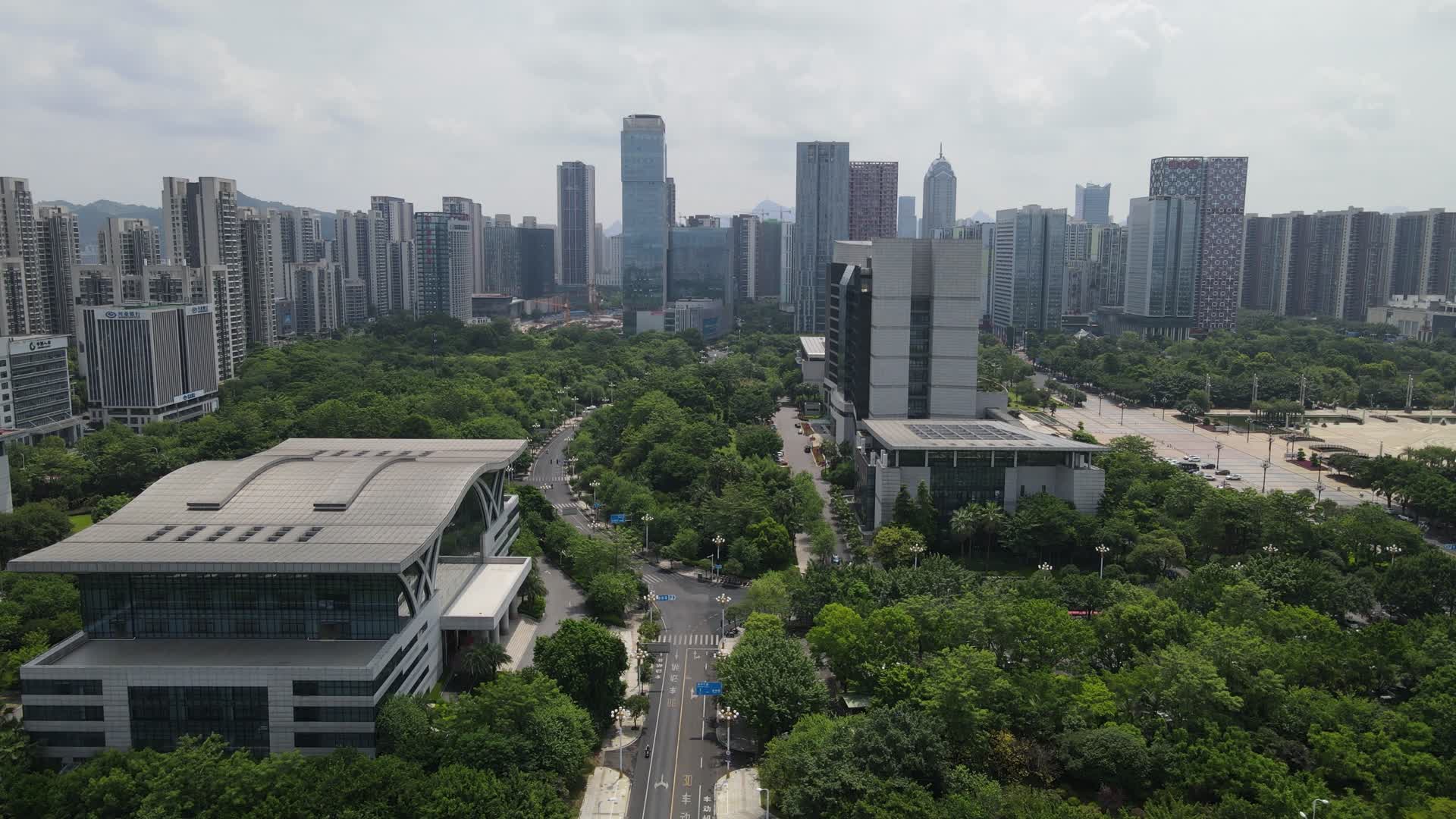 4K航拍广西柳州文昌会议中心视频的预览图