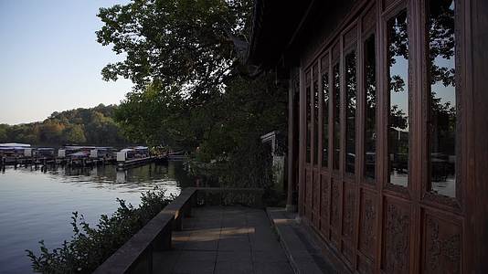 浙江杭州西湖景区私家园林郭庄4K视频视频的预览图