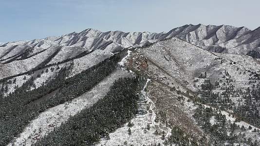 航拍森林雪景视频的预览图