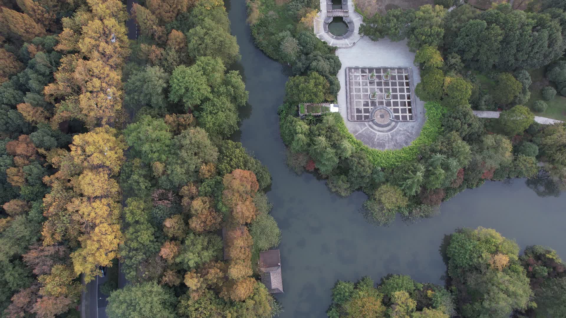 浙江杭州西湖景区杭州花圃4K航拍视频视频的预览图
