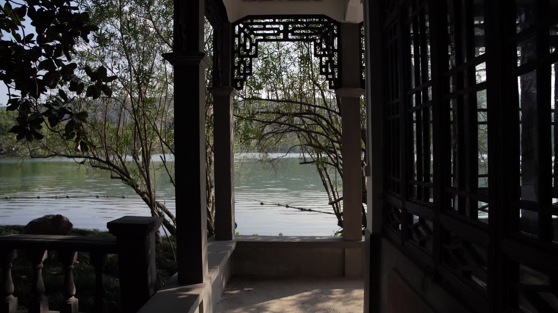 浙江杭州西湖景区花港观鱼马一浮纪念馆4K视频视频的预览图